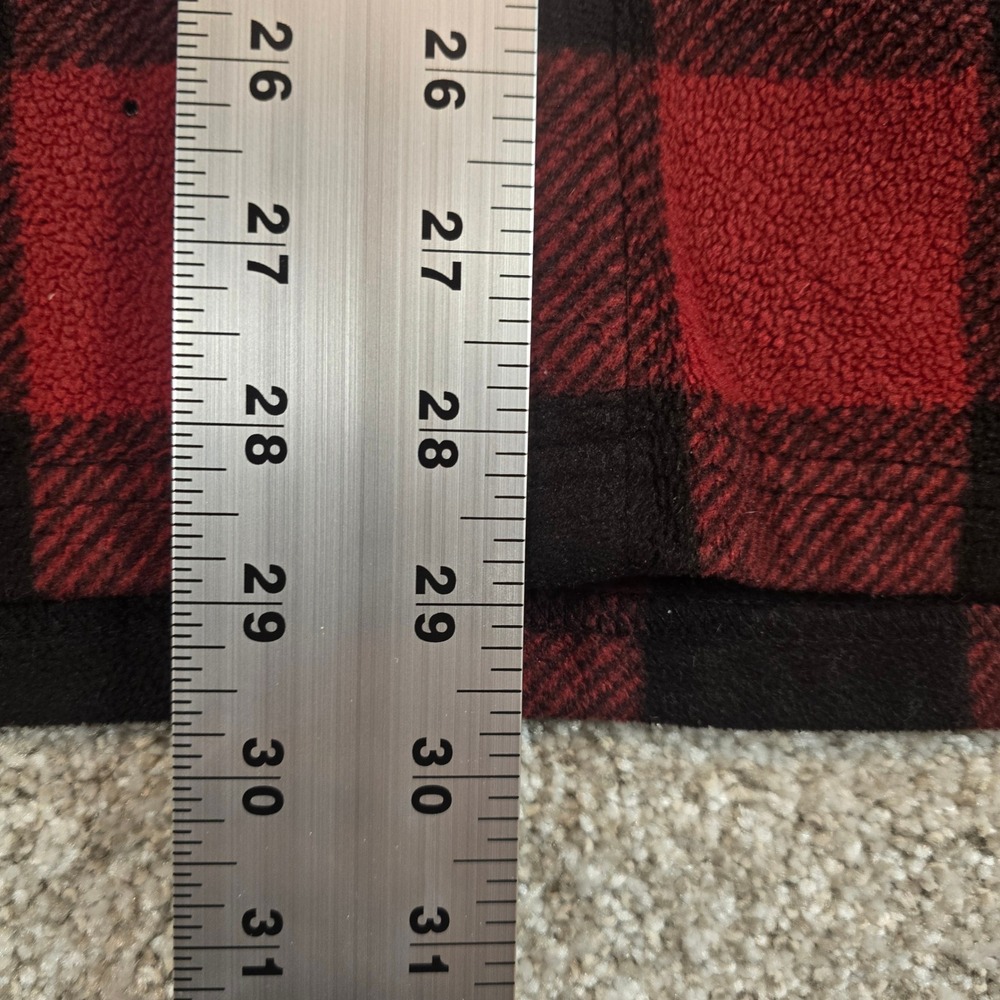 Croft & Barrow Mens XXL Red Black Buffalo Plaid Fleece Button Up Shirt Jacket - Picture 8 of 9